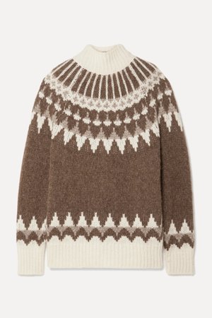 brown fair isle sweater