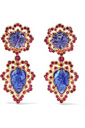 Buccellati | 18-karat gold, tanzanite and ruby earrings | NET-A-PORTER.COM