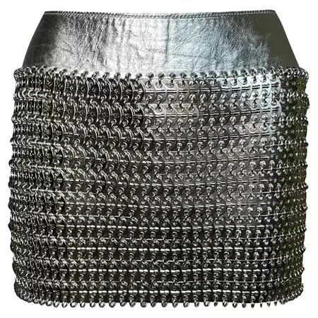 S/S 2003 Dolce and Gabbana Runway Silver Chainmail Metal Silver Mini Skirt For Sale at 1stDibs