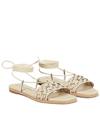 Tory Burch - Caning leather sandals | Mytheresa