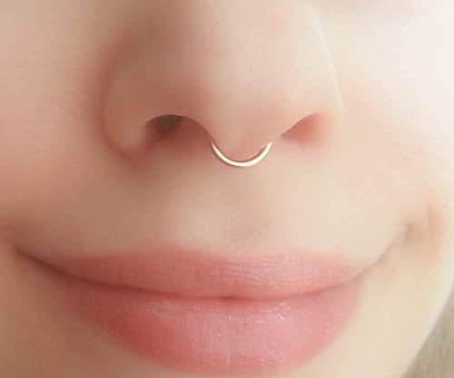 Amazon.com: Rose Gold Septum Ring 18g Nose Piercing Jewelry: Handmade