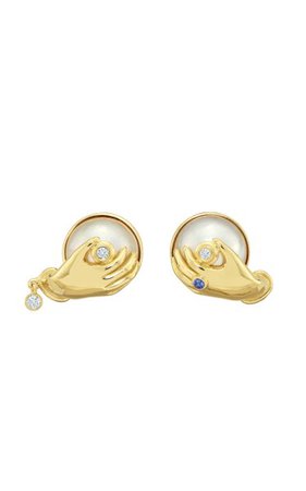 Venus 18k Yellow Gold Multi-Stone Earrings By Sauer | Moda Operandi