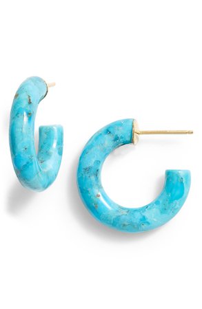 NEST Jewelry Turquoise Hoop Earrings