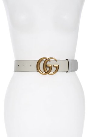 White Gucci Waist Belt