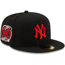 red and black ny fitted hat - Google Search