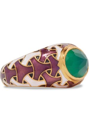 Percossi Papi | Gold-tone, enamel and agate ring | NET-A-PORTER.COM