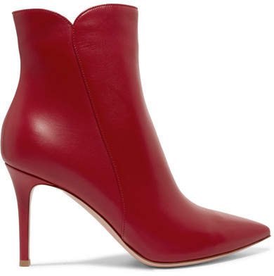 Levy 85 Leather Ankle Boots - Red