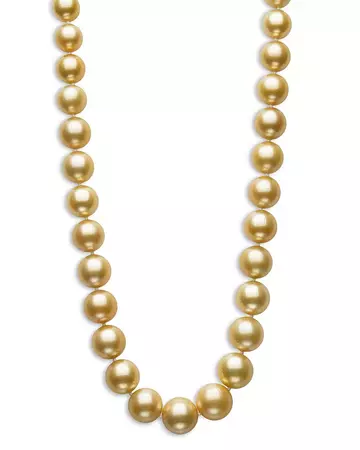 Bloomingdale's Golden South Sea Cultured Pearl Strand Necklace in 14K Yellow Gold, 17.5" - 100% Exclusive | Bloomingdale's