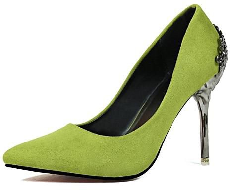Big Tree Metal Scarped High Heeled Suede Shoes - Green price from jumia in Nigeria - Yaoota!