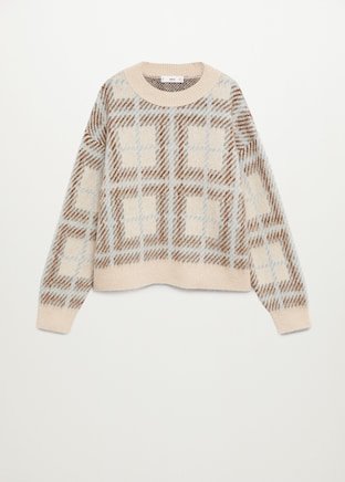 Square textured sweater - Woman | Mango Cyprus (Euros)