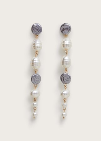 Pearl pendant earrings - Plus sizes | Violeta by Mango USA