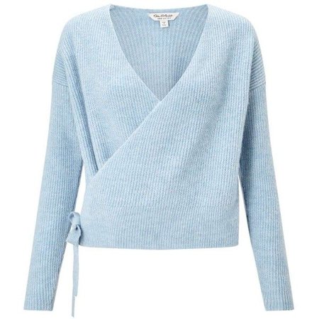blue wrap sweater