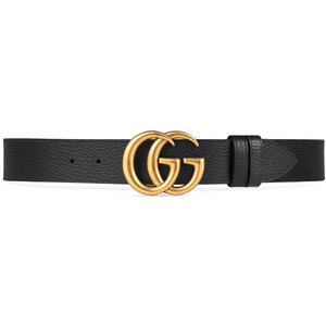 Reversible leather belt with Double G buckle for $550.00 available on URSTYLE.com