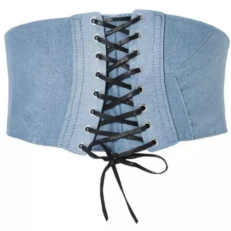 jean corset with black laces