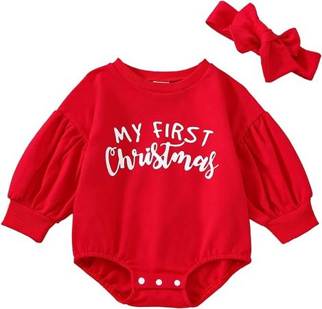 Amazon.com: AEEMCEM Baby Girl Boy Christmas Outfit Santa Sweatshirt Romper Oversized Onesie Long Sleeve Outfit Fall Winter Clothes (Color Block Santa Baby, 6-12 Months): Clothing, Shoes & Jewelry