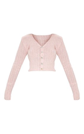Baby Pink Skinny Fit Cardigan | Knitwear | PrettyLittleThing USA