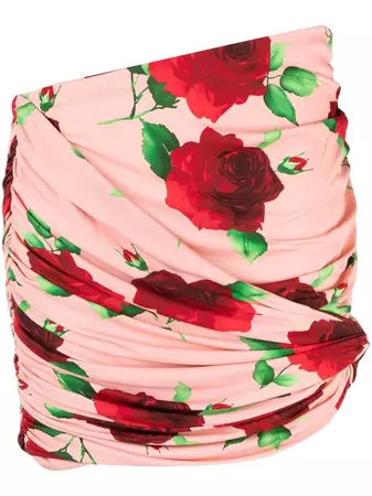 Magda Butrym Pink Floral Print Mini Skirt - Farfetch