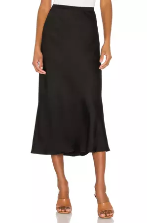 ANINE BING Bar Silk Skirt in Black | REVOLVE