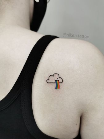 Cloud Puking Rainbow Tattoo