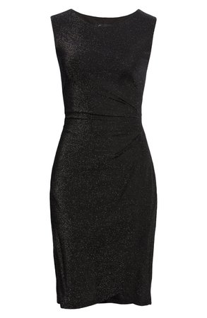Connected Apparel Ruched Metallic Sheath Dress | Nordstrom