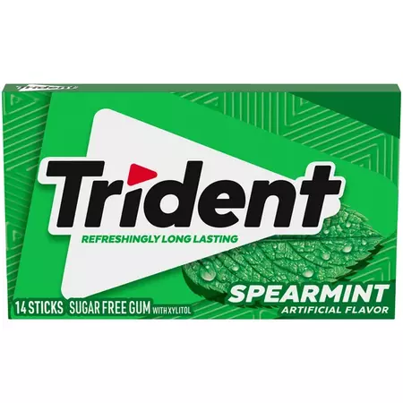 Trident Spearmint Sugar Free Gum, 14 Pieces - Walmart.com