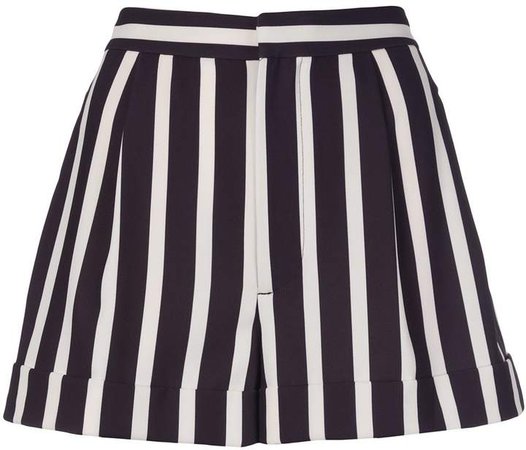 Alice+Olivia striped-print tailored shorts