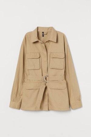 Belted Shirt Jacket - Beige - Ladies | H&M US