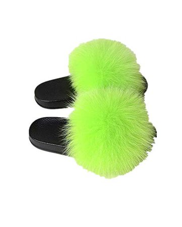 lime green fur slides - Google Search