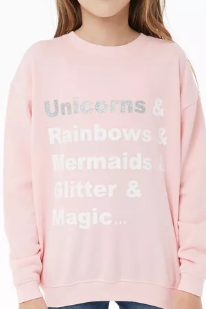 Girls Glitter Unicorn Sweatshirt (Kids) | Forever 21