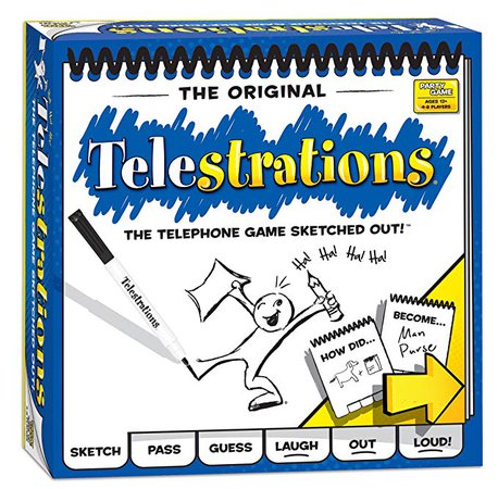 Amazon.com: USAOPOLY Telestrations Original 8 Player Board Game | #1 LOL Party Game | Play with Your Friends and Family | Hilarious Game for All Ages | The Telephone Game Sketched Out: Game: Toys & Games