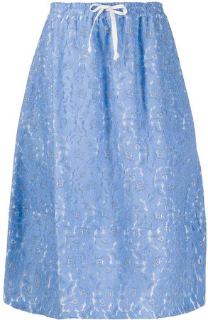 floral lace embroidered skirt
