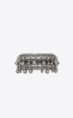 Saint Laurent marrakech-bell-bracelet-in-tin-and-silver-toned-brass