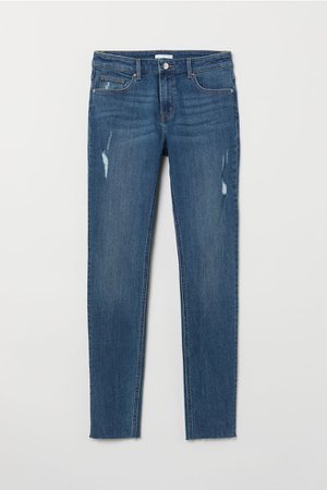 Pants Skinny fit - Dark blue - Ladies | H&M US