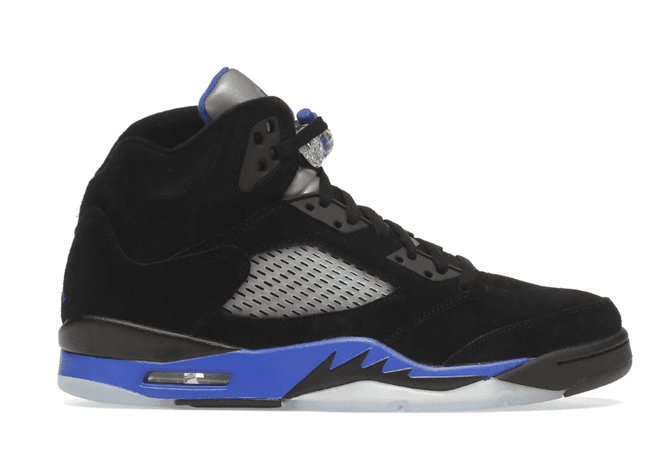 black and blue Jordan 5