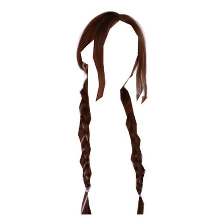 long red brown hair two double ribbon braids pigtails front strands hairstyle