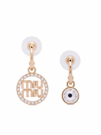 Shop Miu Miu crystal pendant earrings with Express Delivery - FARFETCH