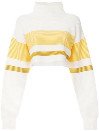 yellow and white sweater