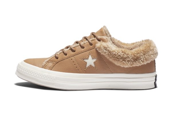brown leather low top women’s boot, converse