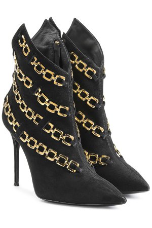 Chain Embellished Suede Ankle Boots Gr. IT 40