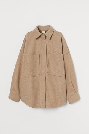 Oversized shirt jacket - Beige - Ladies | H&M IN