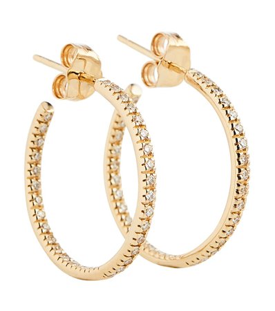 Sydney Evan - 14kt gold hoop earrings with diamonds | Mytheresa