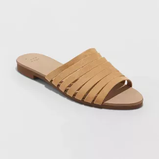 Women's Rosa Pointed Toe Slide Sandals - A New Day™ Taupe : Target