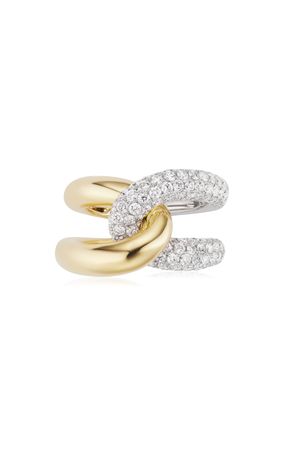 Intertwin 18k Yellow And White Gold Diamond Ring By Gemella Jewels | Moda Operandi