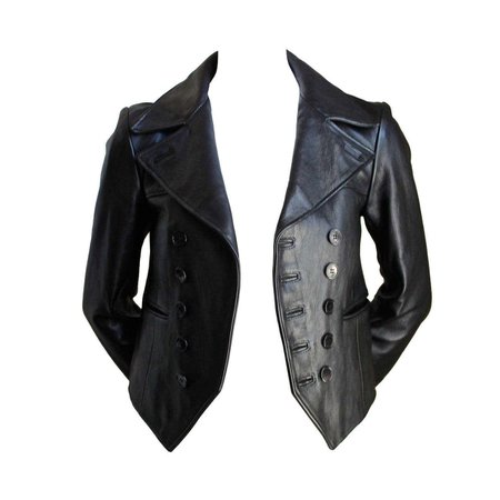 HEDI SLIMANE for SAINT LAURENT black leather runway leather jacket - NEW at 1stDibs