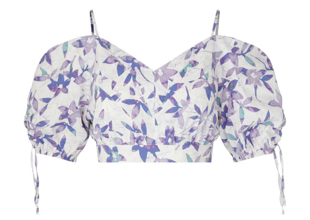 white and purple flower top