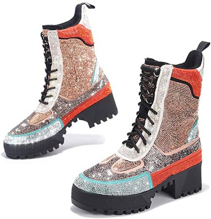 Amazon.com | Cape Robbin Kingston Combat Boots for Women, Platform Boots with Chunky Block Heels, Womens High Tops Boots | Ankle & Bootie