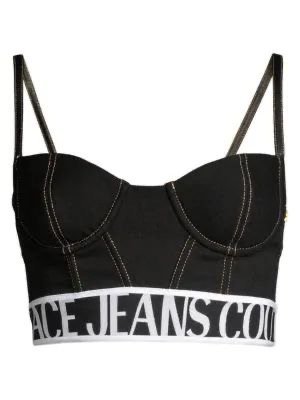 Versace Jeans Couture Lady Logo Print Bustier