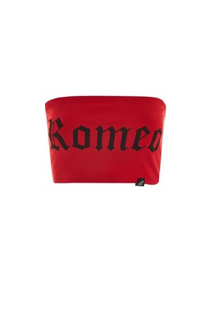 'Romeo' Slogan Bandeau Top By Illustrated People