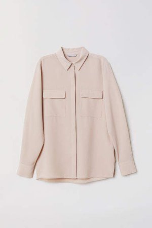 Creped Utility Blouse - Pink
