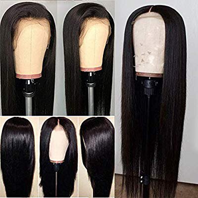 Amazon.com : Glueless Natural Straight Lace Front Wigs with Baby Hair Fashion Long Hair Wig Synthetic Heat Resistant Fiber for Women 26 inch : Beauty